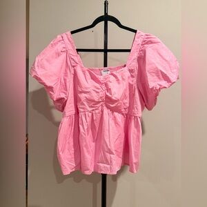 Old Navy Pink Puff Sleeve Top